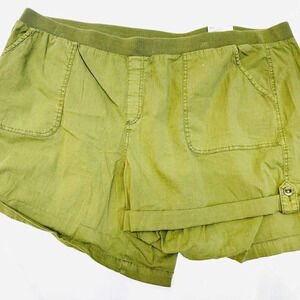 NWT SONOMA Women High Rise Pockets Ultra Waistband Green Shorts Plus Size 3X